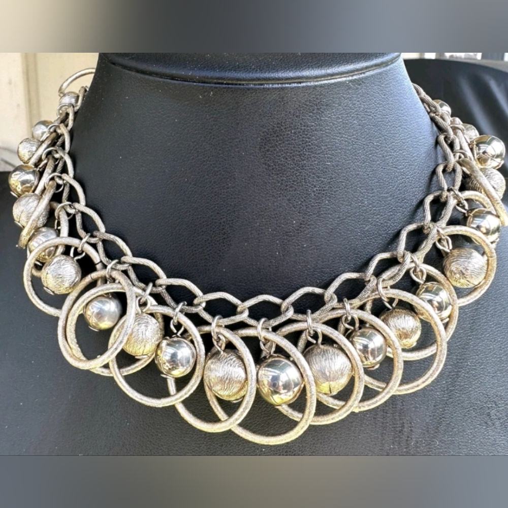Vintage Kramer 50's Gold Tone Necklace Choker Statement